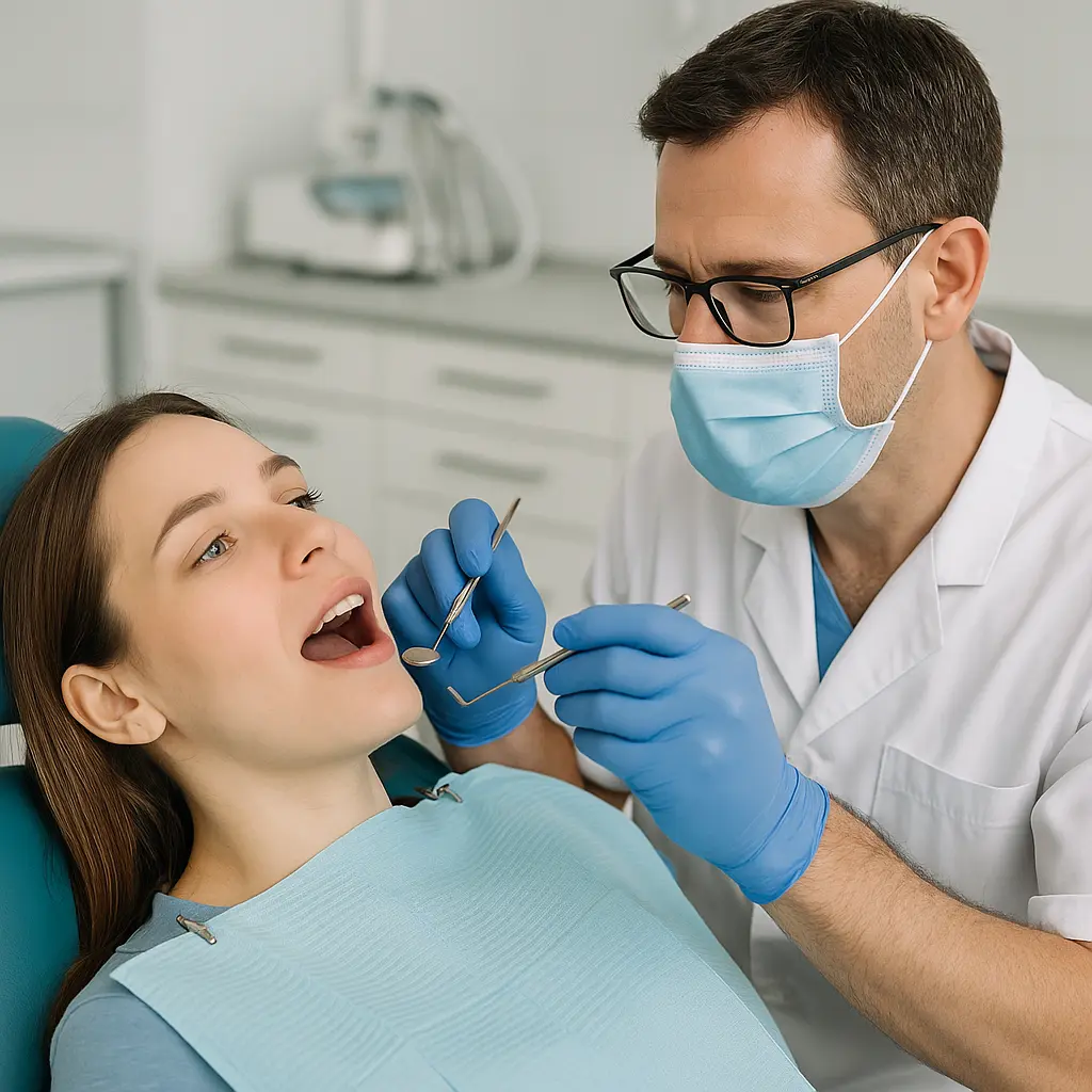 dentista fazendo consulta com uma paciente