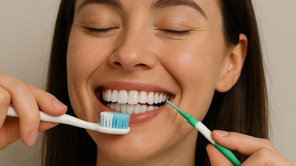 paciente cuidados dos seus dentes após ter feita uma correção em suas facetas de resina