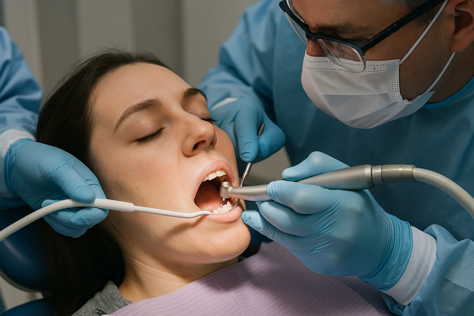paciente passando por uma restauração dentária em camaçari