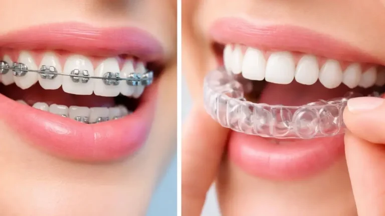 de um lado o aparelho fixo e do outro o aparelho invisivel